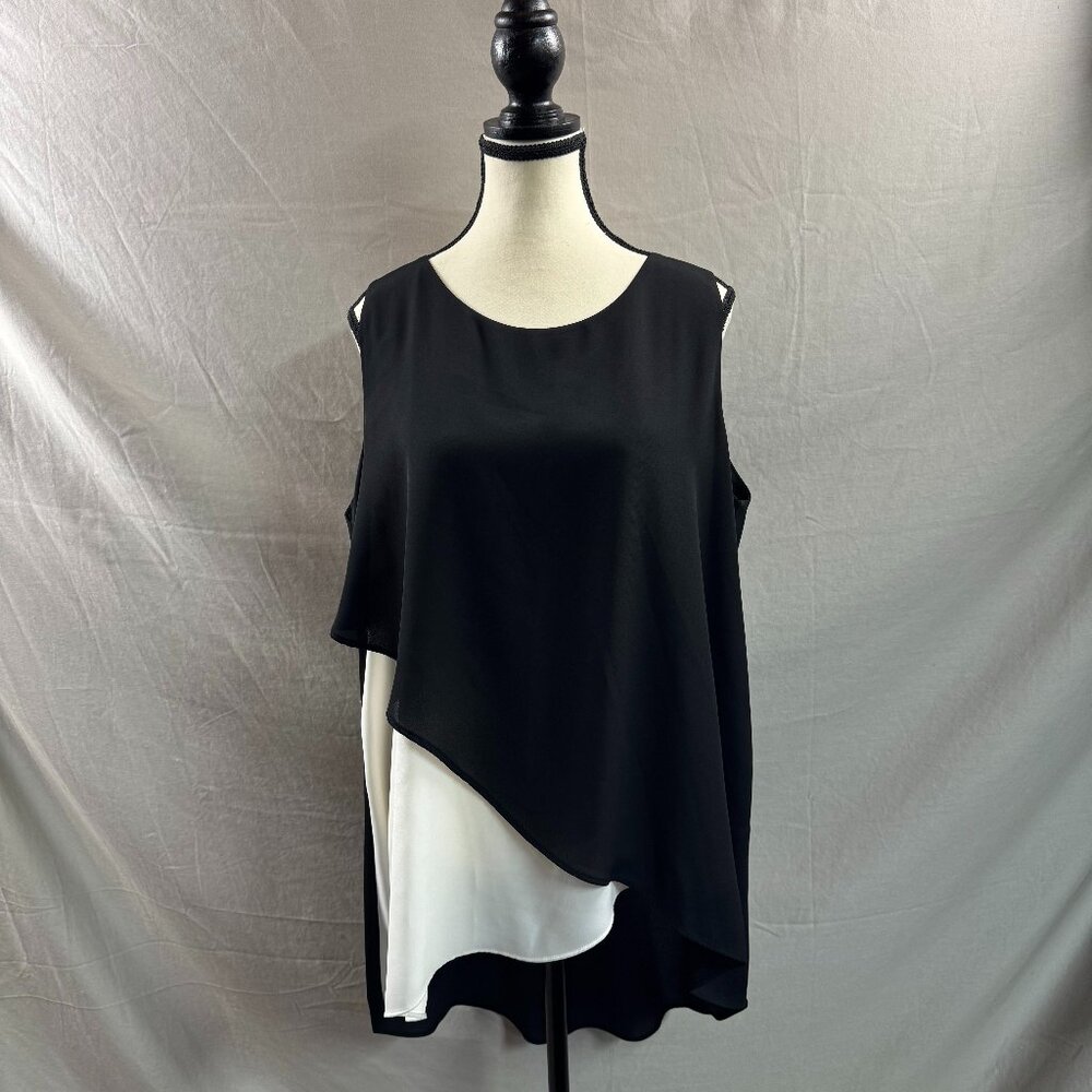 Bianca Nygard Sleeveless Blouse Asymmetrical Hem